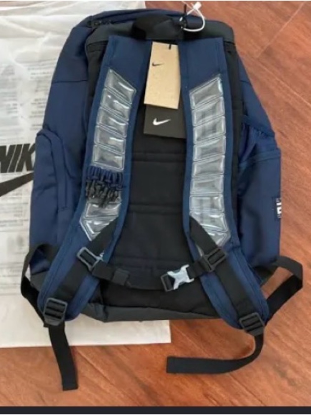 Nike Men's Dark Blue Backpack with Black Accents